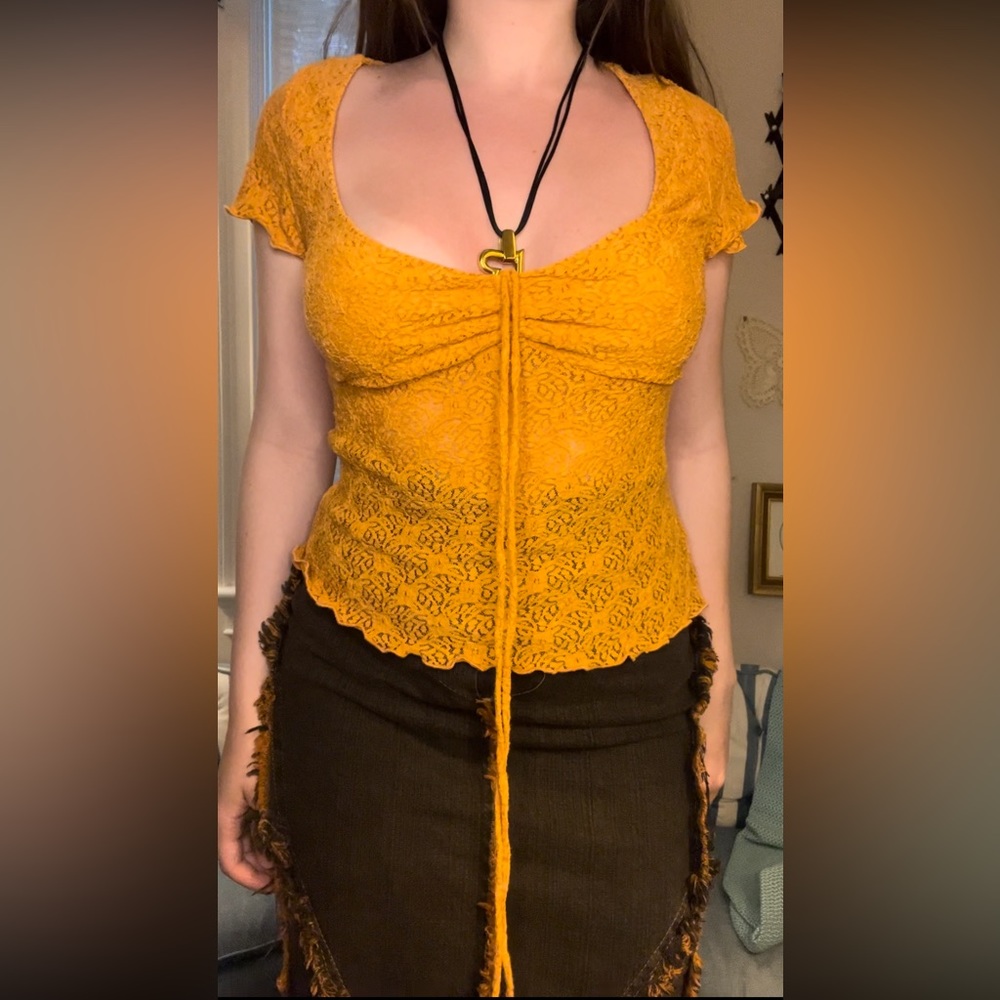 BUNDLE! Orange Urban Outfitters shirt and Orange+Brown vintage maxi skirt